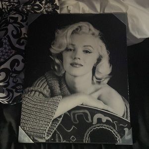 Never used or hung up black and white Marilyn Monroe wall decor size 15x19